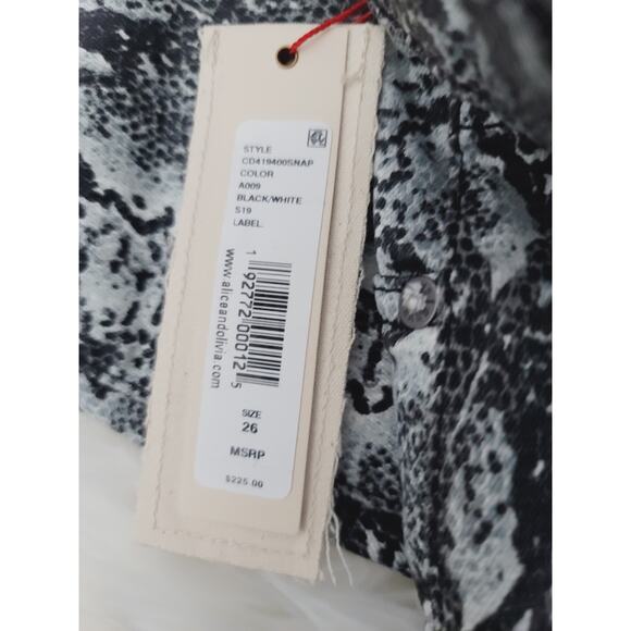 NWT ALICE & OLIVIA High Rise Skinny Jeans - 26 waist. - Picture 12 of 15